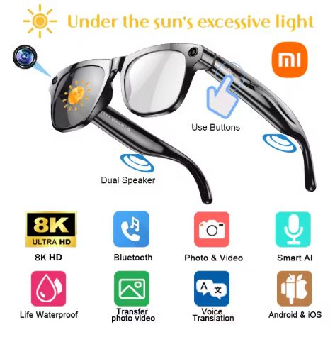 Xiaomi Smart AI Glasses™ | 8K HD Camera • Bluetooth Calls &amp; Music • Voice Assistant • Real-Time Translation • Photochromic Lenses
