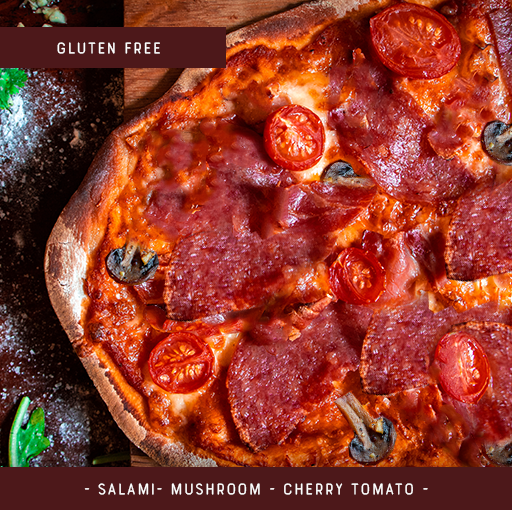 Gluten Free Pizza Kit for 2 - Salami Mushroom Tomato