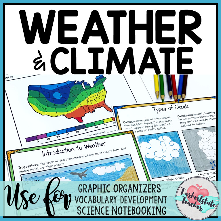 Weather and Climate Student Notebook | Research Project | Graphic Organizers