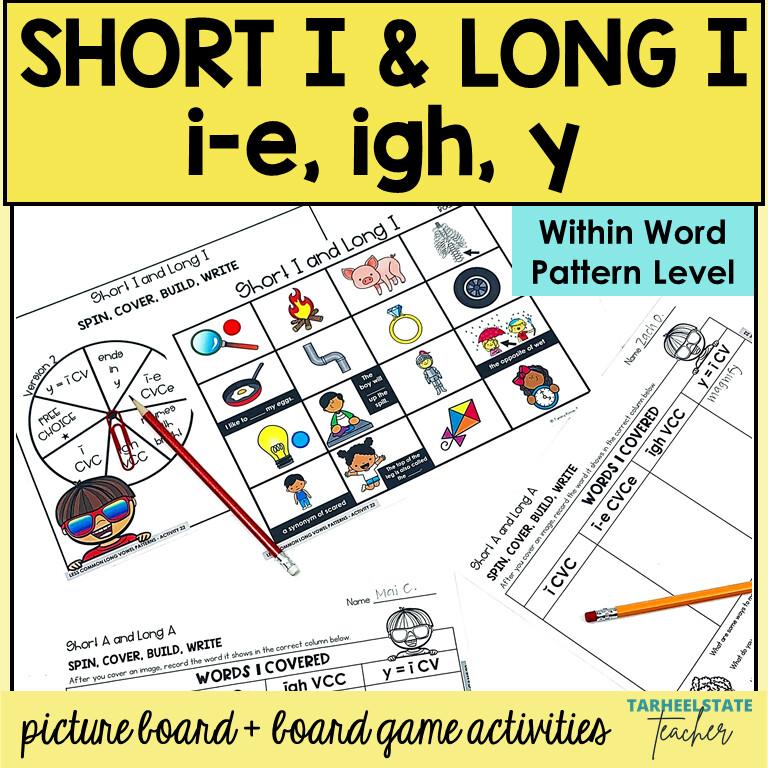Short and Long I Vowel Games i-e igh y Within Word Pattern Activities