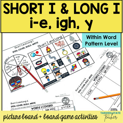 Short and Long I Vowel Games i-e igh y Within Word Pattern Activities