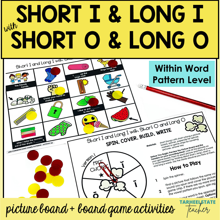 Short and Long I and O with ld nd st ll th ending Within Word Pattern Activities