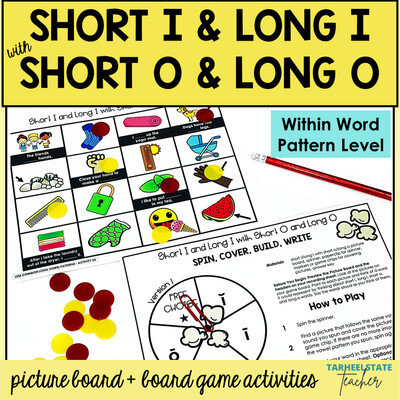 Short and Long I and O with ld nd st ll th ending Within Word Pattern Activities