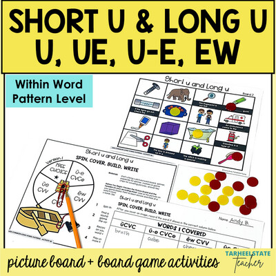 Short and Long U Vowel Games u ue ew Within Word Pattern Activities