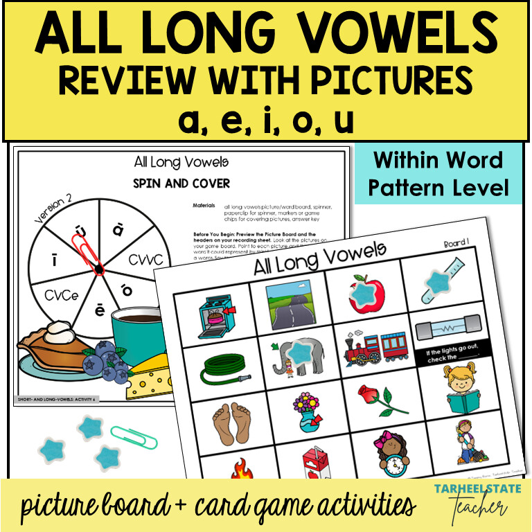 Long Vowel Sound Games a e i o u Activities Within Word Pattern