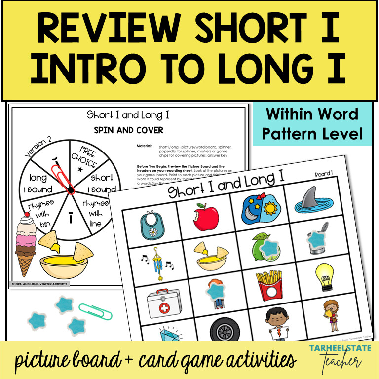 Short and Long I Vowel Sound Games Within Word Pattern Activities