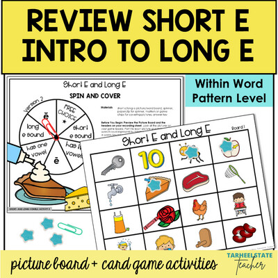 Short and Long E Vowel Sound Games Within Word Pattern Activities