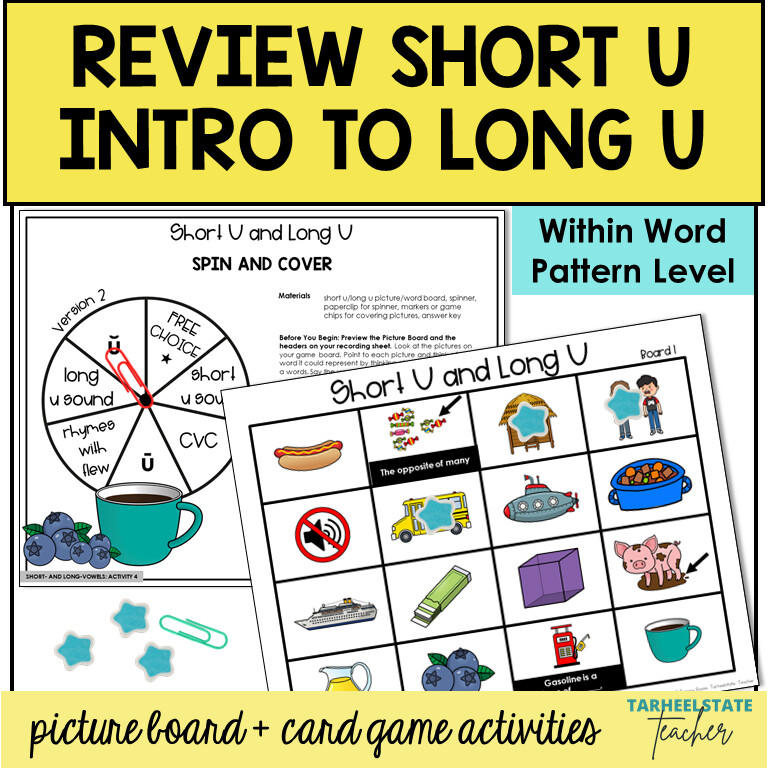 Short and Long U Vowel Sound Games Within Word Pattern Activities