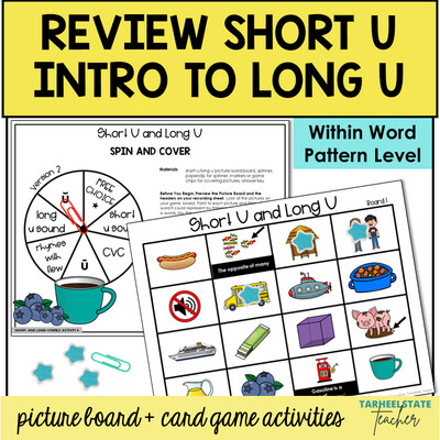 Short and Long U Vowel Sound Games Within Word Pattern Activities