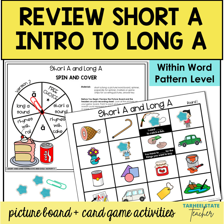 Short and Long A Vowel Sound Games Within Word Pattern Activities