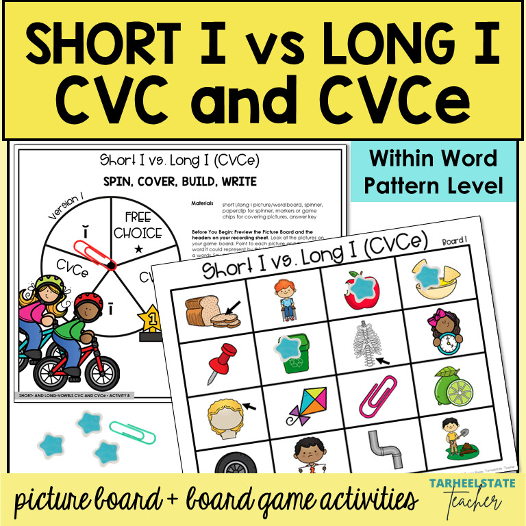 Short vs Long I Vowel Games CVC and CVCe Within Word Pattern Activities