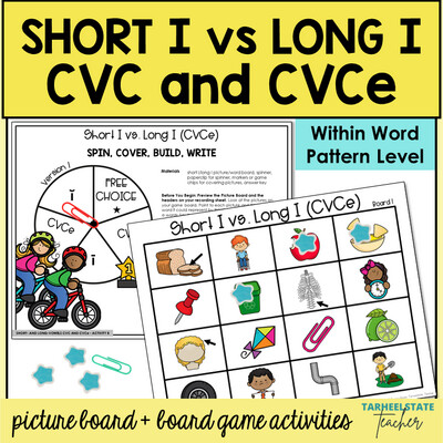 Short vs Long I Vowel Games CVC and CVCe Within Word Pattern Activities
