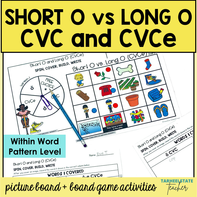 Short vs Long O Vowel Games CVC and CVCe Within Word Pattern Activities