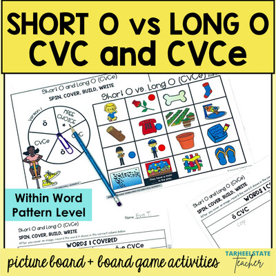 Short vs Long O Vowel Games CVC and CVCe Within Word Pattern Activities