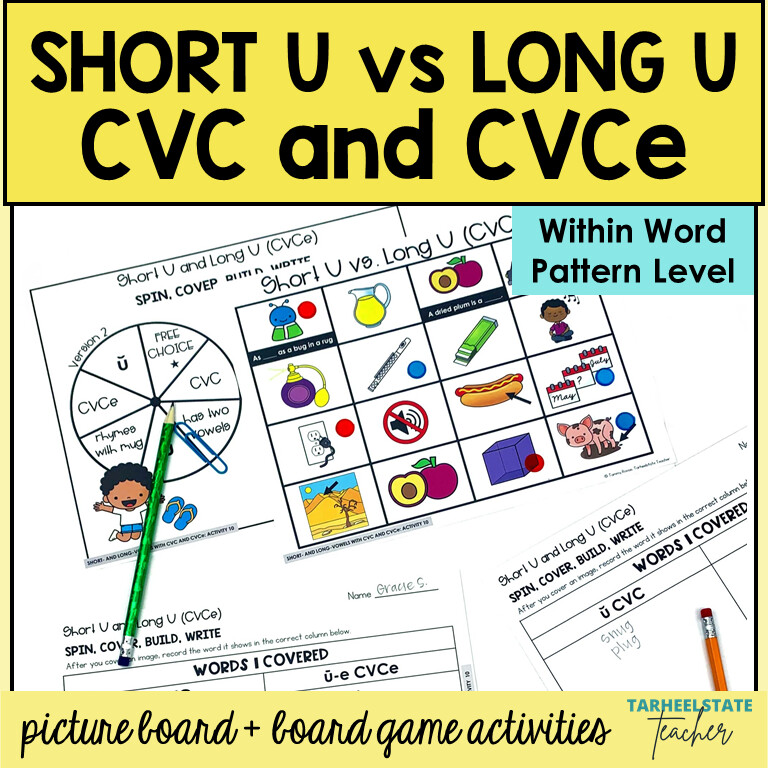 Short vs Long U Vowel Games CVC and CVCe Within Word Pattern Activities