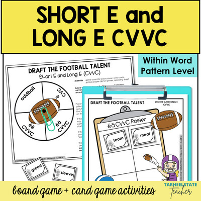 Short E and Long E Vowel Games ee and ea Within Word Pattern Activities