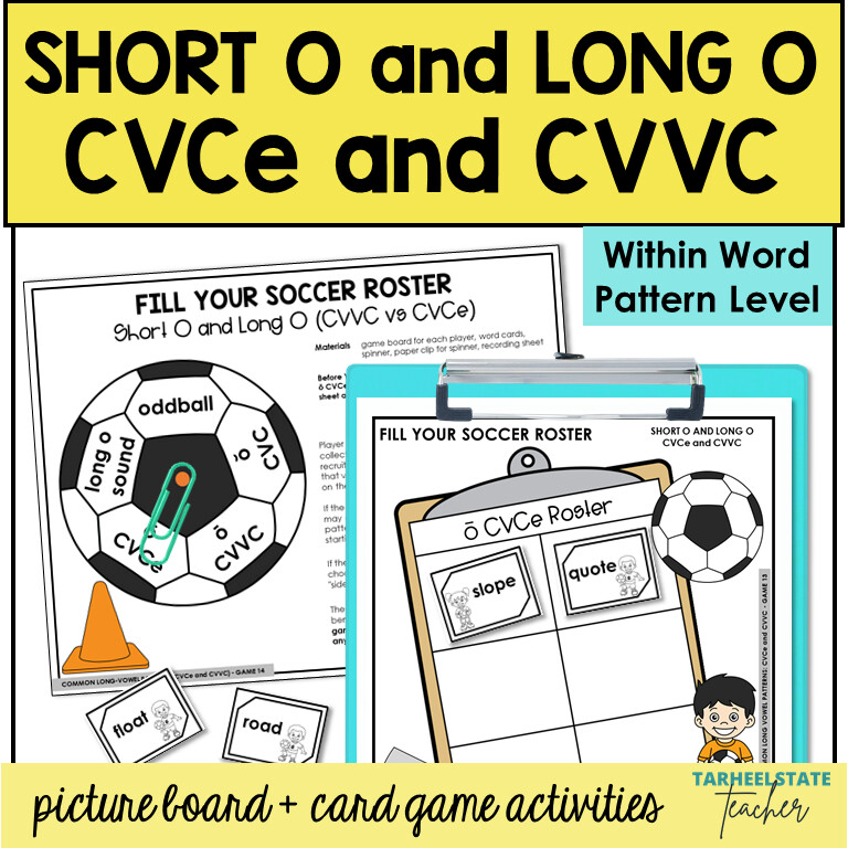 Short O and Long O Vowel Games o, o_e, oa Within Word Pattern Activities
