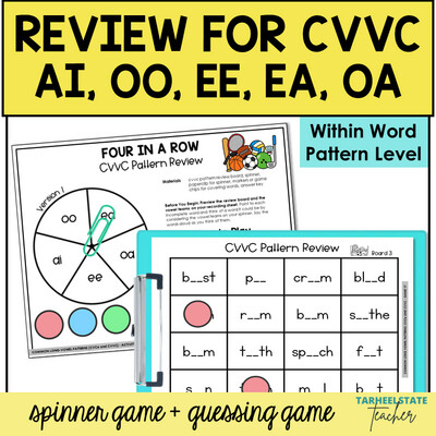 Long Vowel CVVC Pattern Review Games ai, oo, ee, ea, oa Within Word Pattern