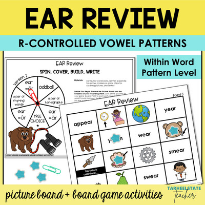 EAR Review R Controlled Vowel Games Within Word Pattern Activities