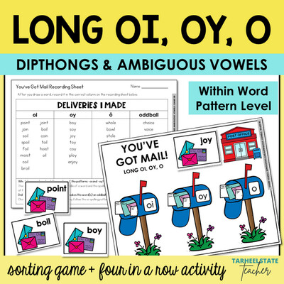 Long OI OY O Diphthongs and Ambiguous Vowel Games Within Word Pattern Activities