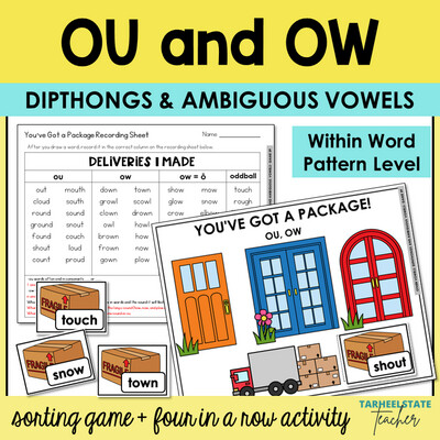 OU and OW Diphthongs and Ambiguous Vowel Games Within Word Pattern Activities