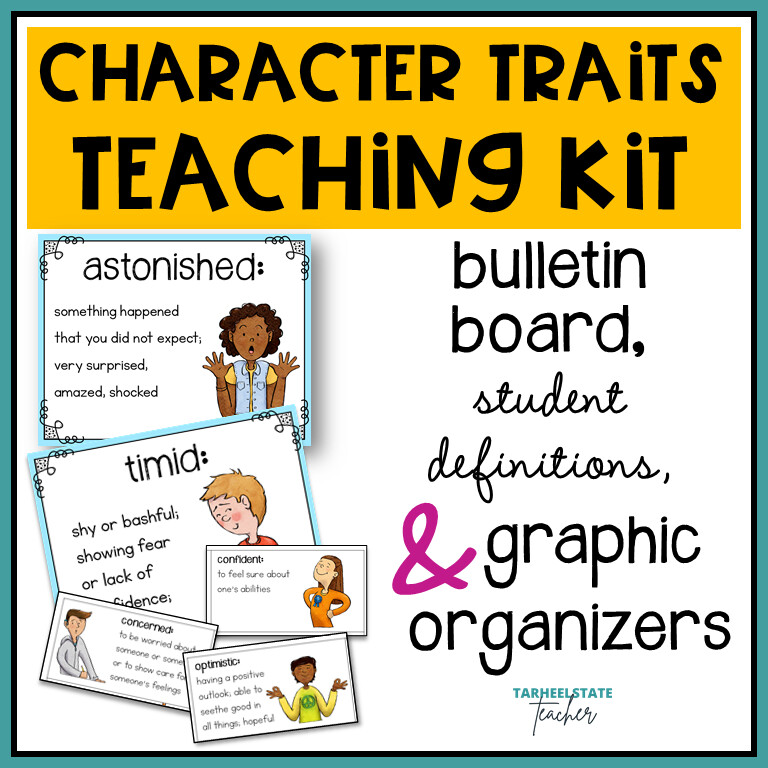 Character Traits Vocabulary and Graphic Organizers with Google Slides