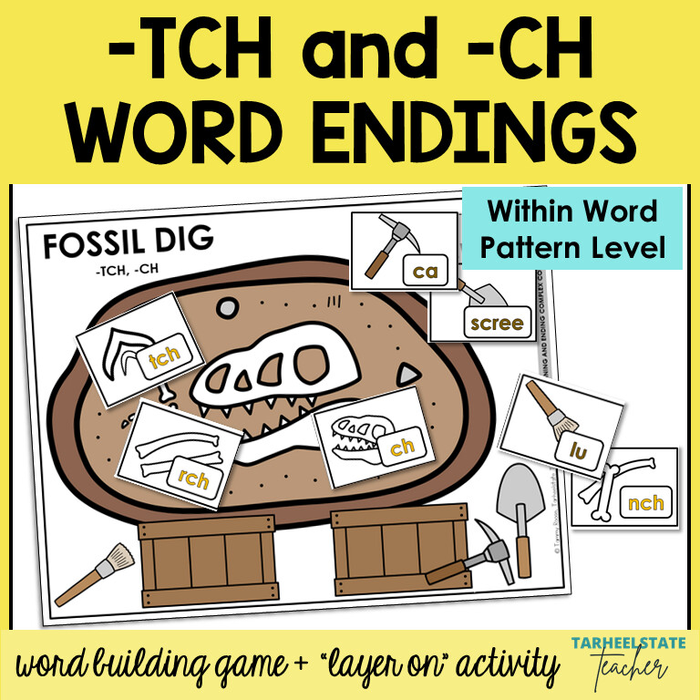 TCH and CH Endings Games Within Word Pattern Activities