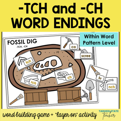 TCH and CH Endings Games Within Word Pattern Activities