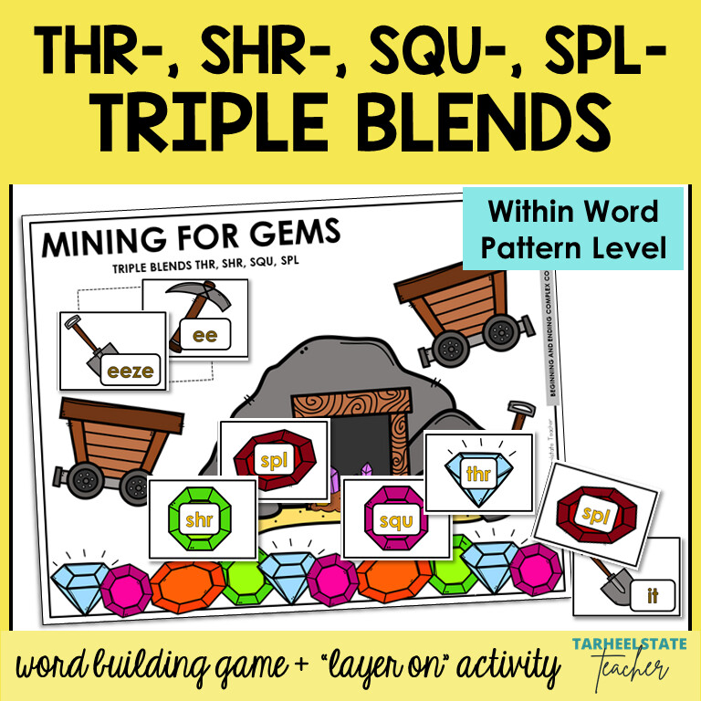 Triple R Blends Games THR SHR SQU SPL Within Word Pattern Activities