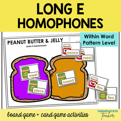 Long E Homophones Games ee ea Within Word Pattern Activities