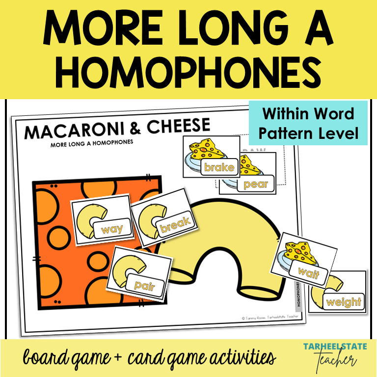 Long A Homophones Games a_e ai ea ay ei Within Word Pattern Activities
