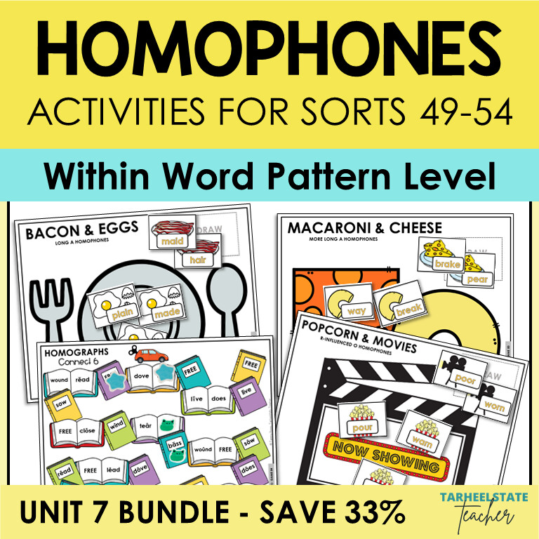 Homophones Games Bundle Long A E I O Within Word Pattern Activities