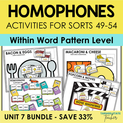 Homophones Games Bundle Long A E I O Within Word Pattern Activities