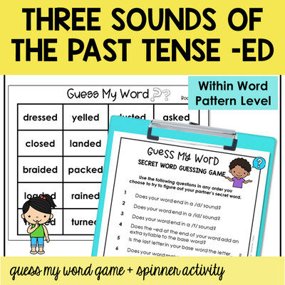 Three Sounds of the Past Tense ED Games Within Word Pattern Activities