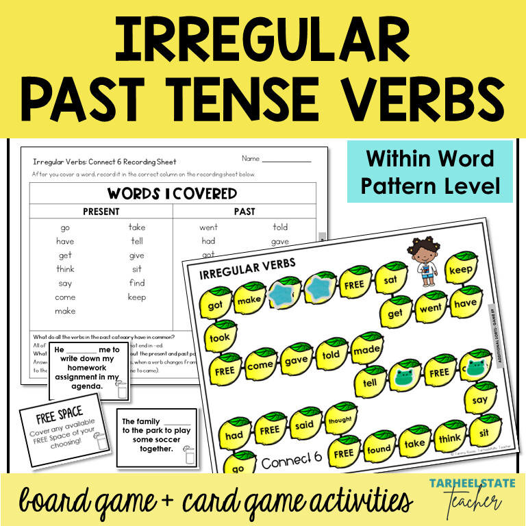 Irregular Past Tense Verbs Games Within Word Pattern Activities