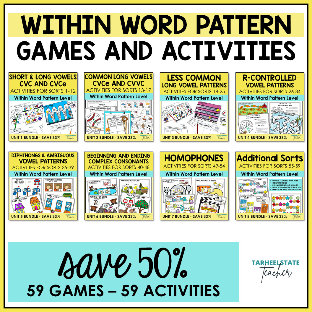 Within Word Pattern Spellers Games Bundle - All Sorts