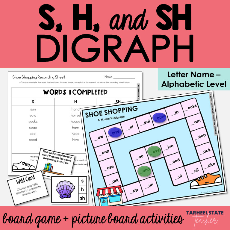 SH Beginning Digraph Games Letter Name Alphabetic Activities