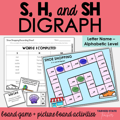 SH Beginning Digraph Games Letter Name Alphabetic Activities