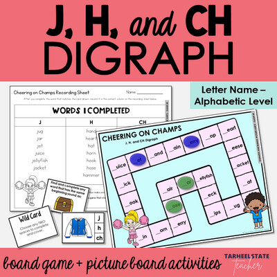 J, H, and CH Beginning Digraph Games Letter Name Alphabetic Activity