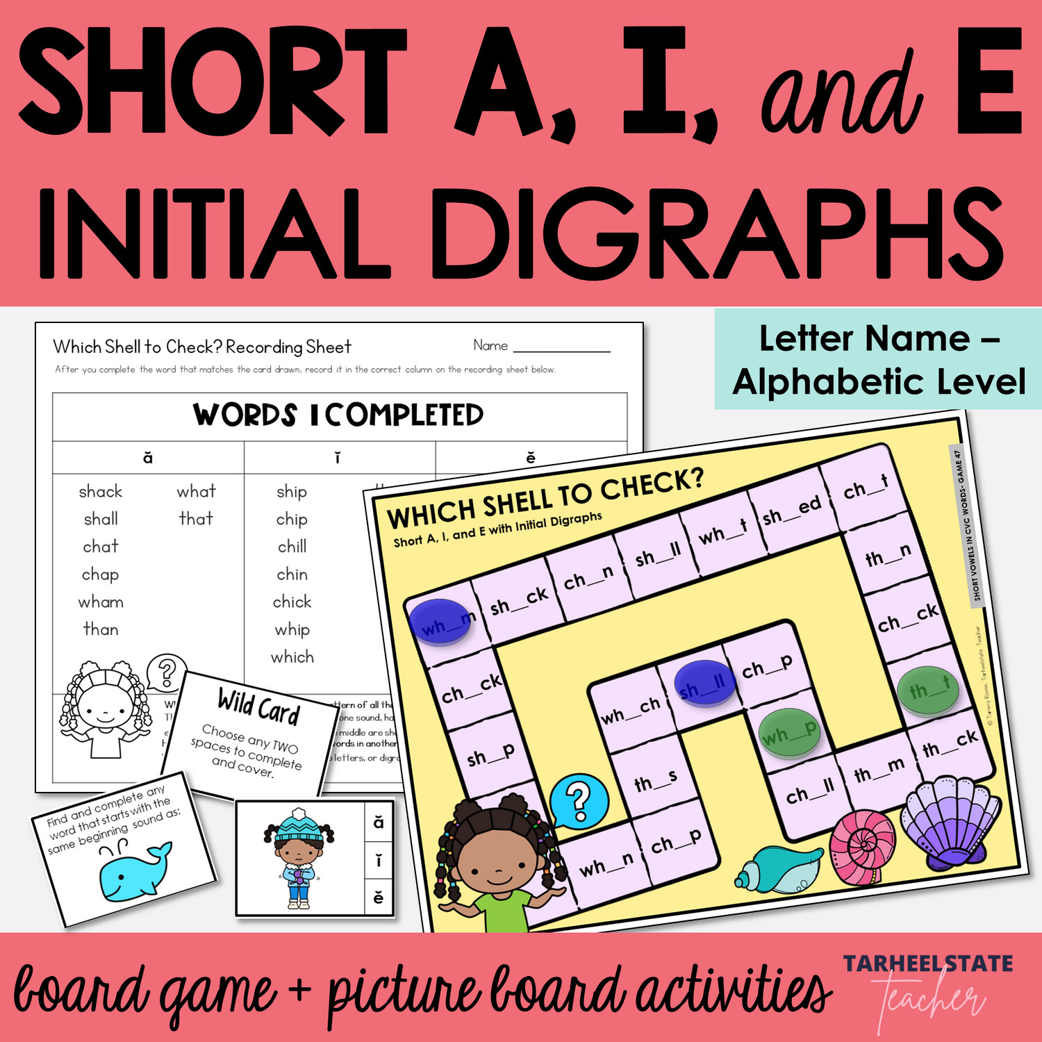 Short A, I, and E with Initial Beginning Digraphs SH, CH, WH, TH Games
