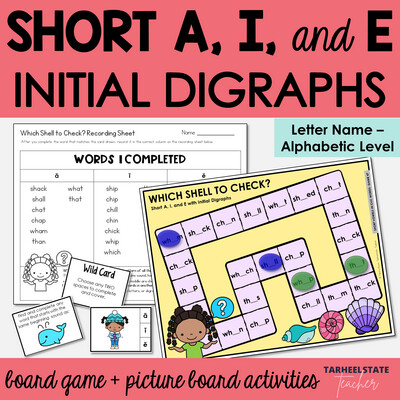 Short A, I, and E with Initial Beginning Digraphs SH, CH, WH, TH Games