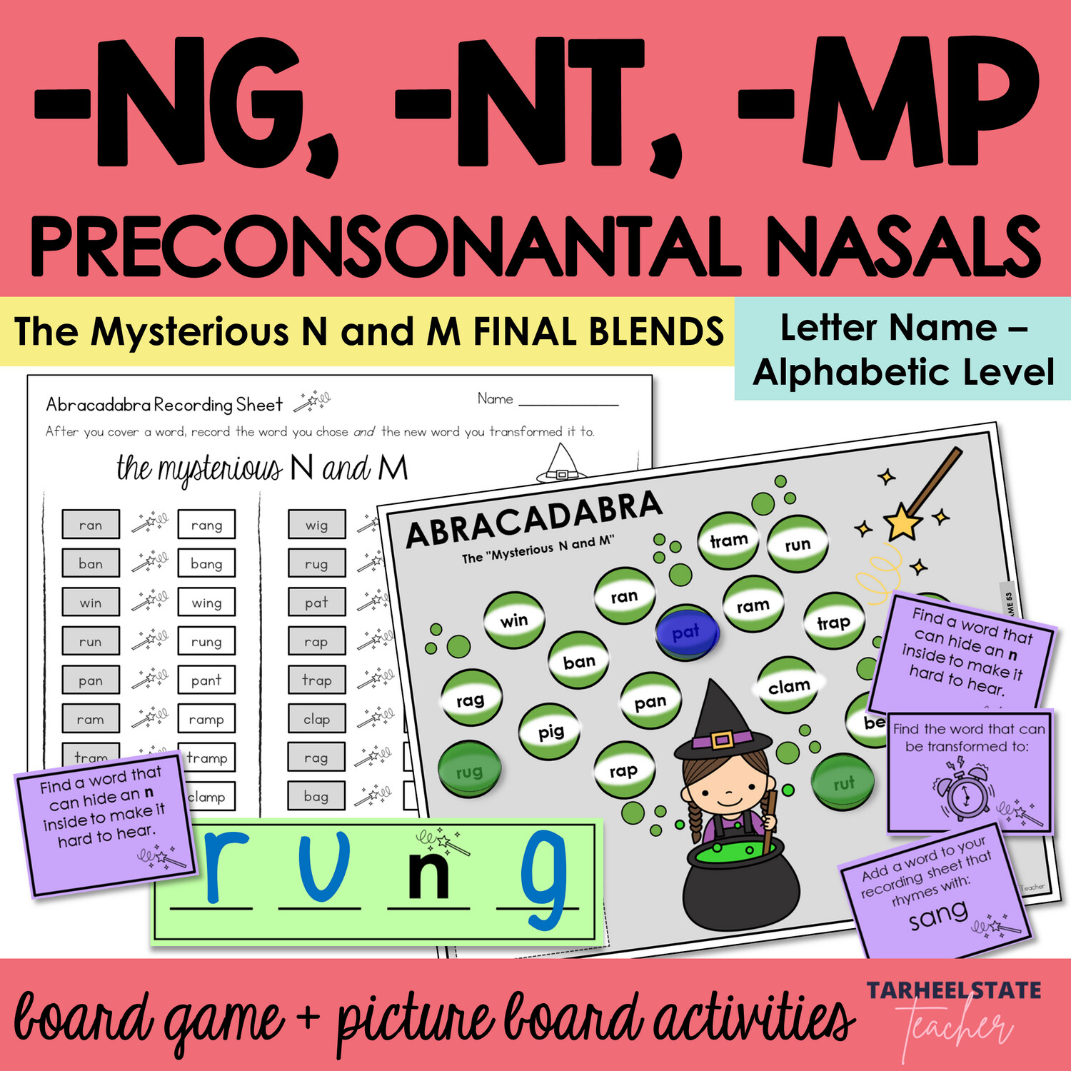 Words Ending NG, NT, MP - Preconsonantal Nasals N and M Games Activities