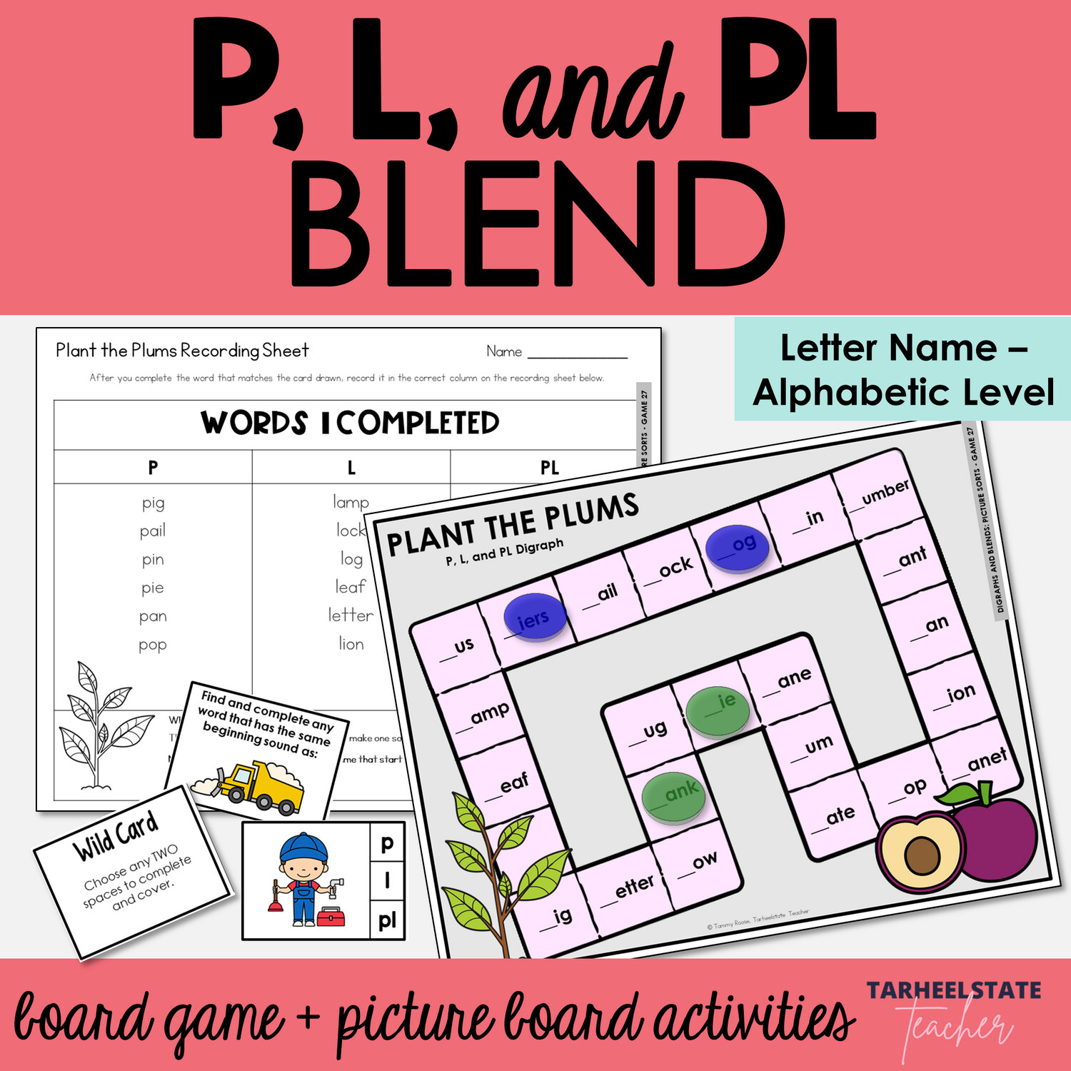 PL Blend - PL Beginning Blends Games Letter Name Alphabetic Activities