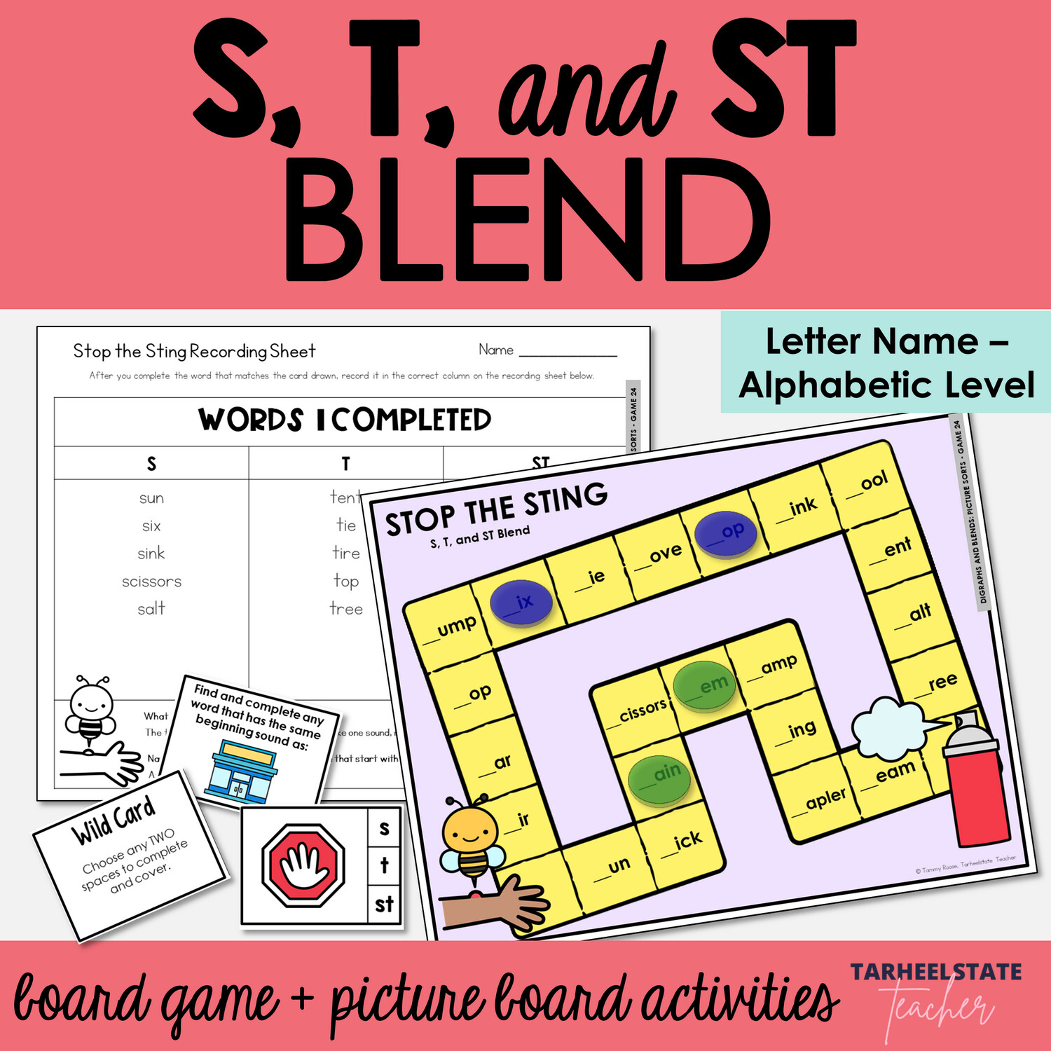 Consonant Clusters ST S Blend Activities for Words Their Way Spelling Lists