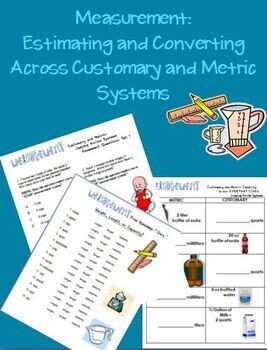 Measurement: Estimating Across Metric/Customary Systems 19 worksheets