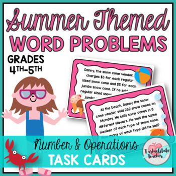 Add Subtract Divide Multiply Operations Word Problems Task Cards Activities