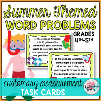 Customary Measurement and Conversions Word Problems Task Cards Activities