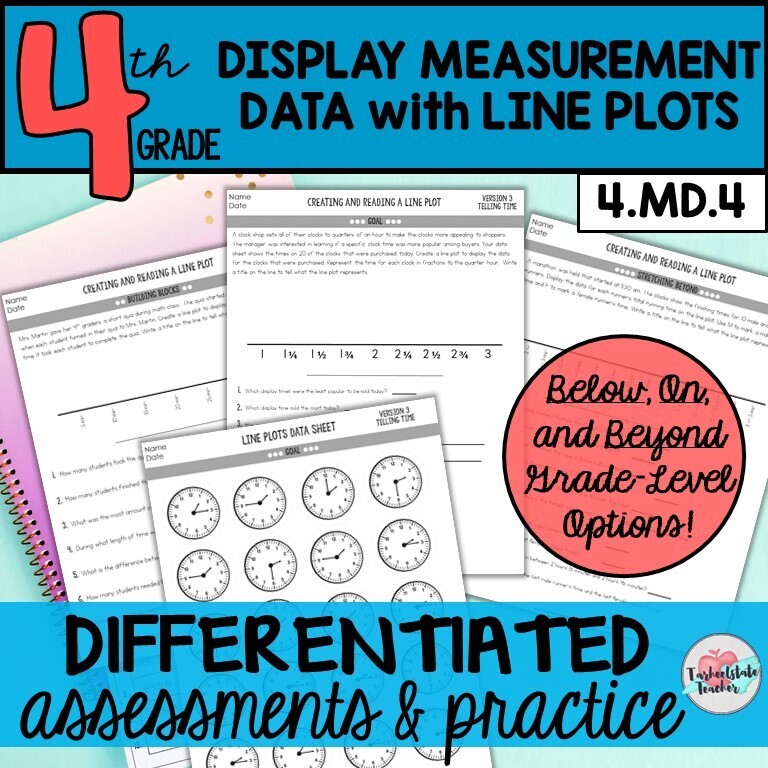 Line Plots Differentiated Assessments or Practice Sheets
