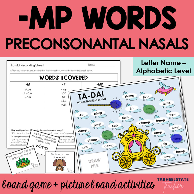 Words that End in MP Games - Activities for MP Words Letter Name Alphabetic