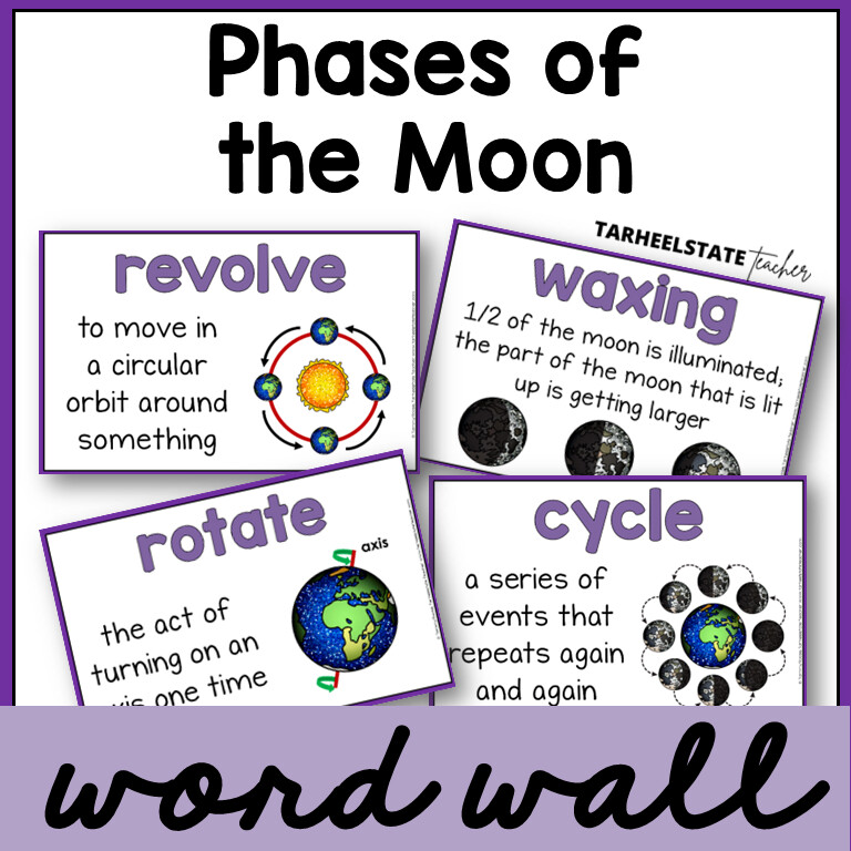 Phases of the Moon Vocabulary Science Word Wall